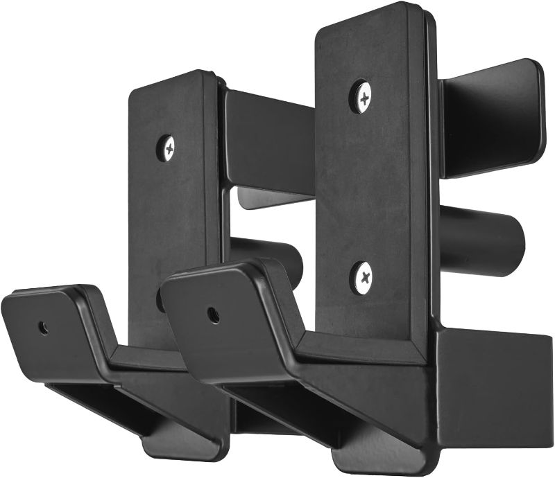 Photo 1 of AINAFIX J Hooks for 2" x 2" Power Rack with 1", 5/8" or 1/2" Hole, Rubber Pad J-Hook for Power Cage, Bottom Reinforced Steel J Cups for Squat Rack, Heavy Duty Barbell Holder, Black
