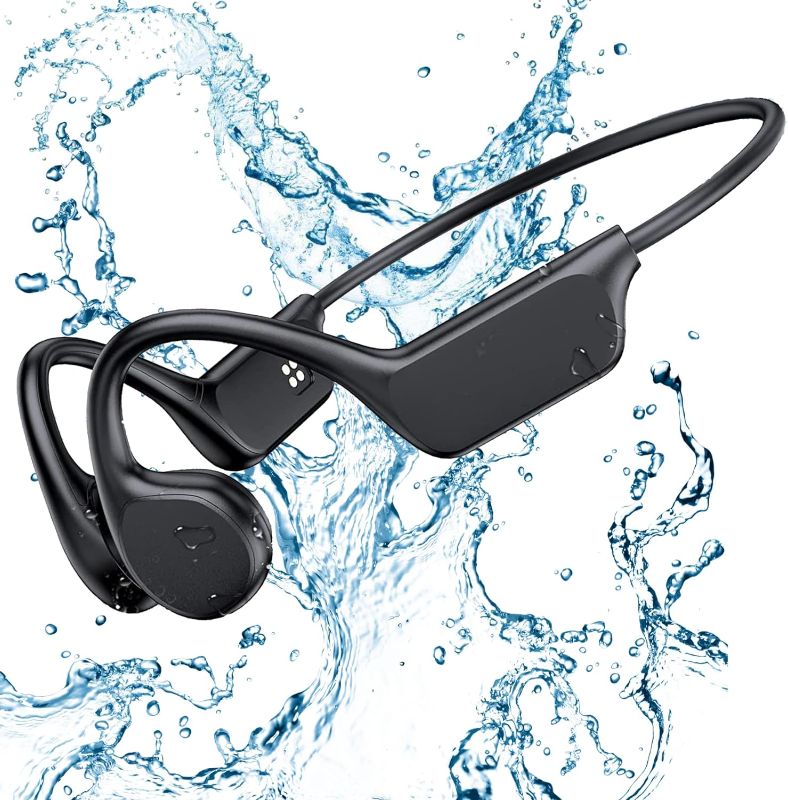 Photo 1 of Bone Conduction Headphones - IPX8 Waterproof Swimming Headphones with Built-in MP3 Player 32G Memory, Bluetooth 5.3 Open Ear Headset, Suitable for Swimming, Running, Cycling and More Activities

