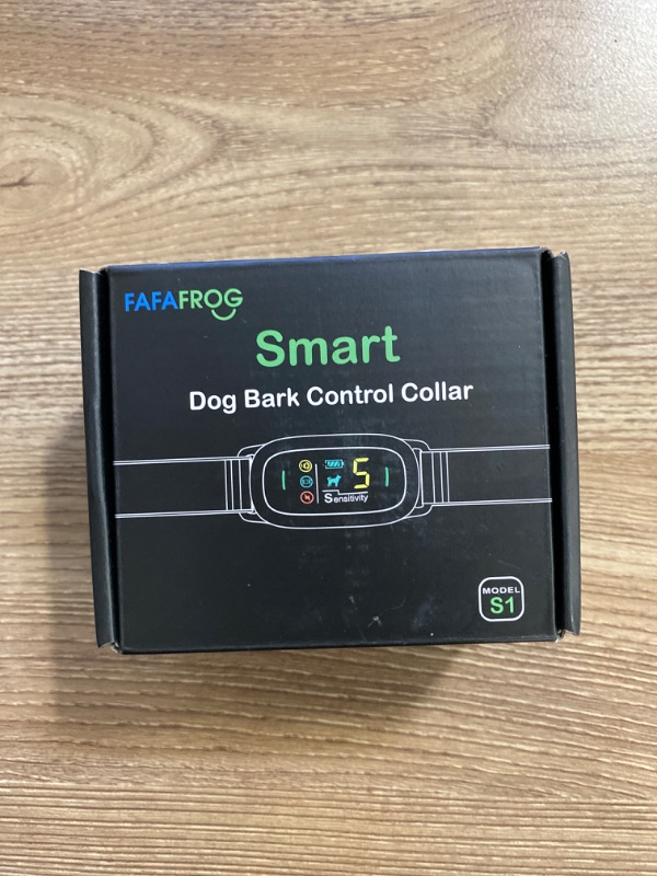 Photo 2 of Dog Bark Collar, FAFAFROG Rechargeable Smart Collar, Anti Barking Training Collar with 5 Adjustable Sensitivity Beep Vibration Shock, Bark Collar for Large Medium Small Dogs (Black)

