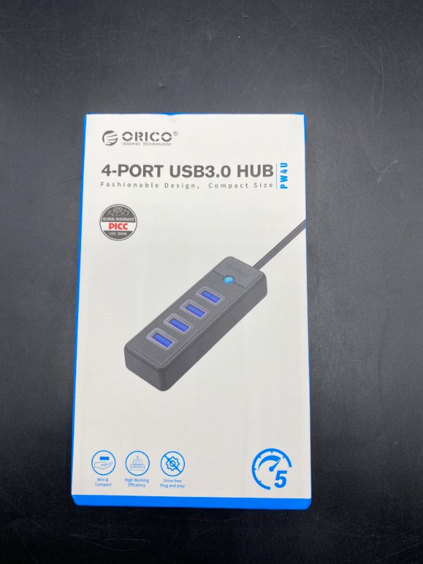 Photo 2 of SmartQ H302S USB 3.0 Hub for Laptop with 2ft Long Cable, Multi Port Expander, Fast Data Transfer USB Splitter Compatible with Windows PC, Mac, Printer, Mobile HDD

