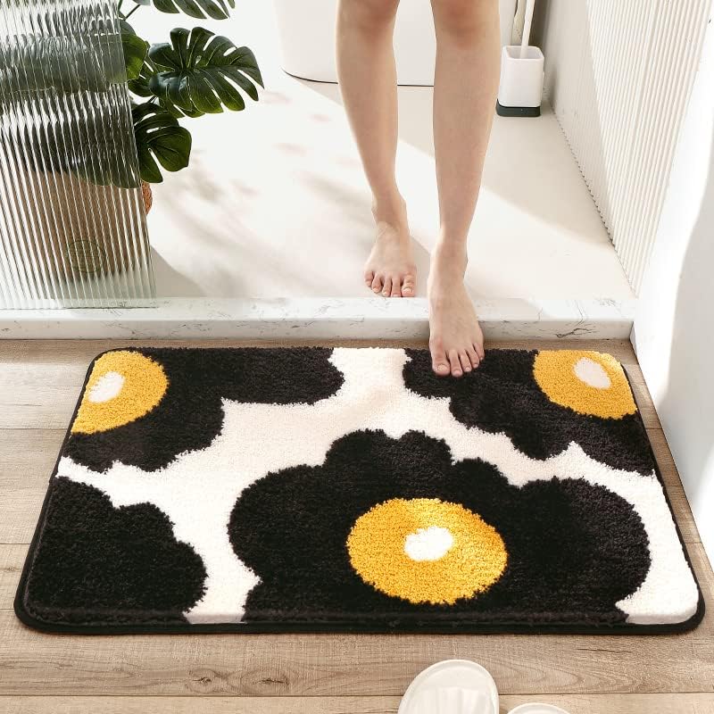 Photo 1 of Cielobra Bath Mat, Extra Soft, High Absorbent, Non-Slip Plush Shaggy Bath Carpet, Machine Washable, Great for Bathroom Floor, Tub and Shower, 15.75"x 23.62", Colorful (19.68"x 31.49", Begonia)
