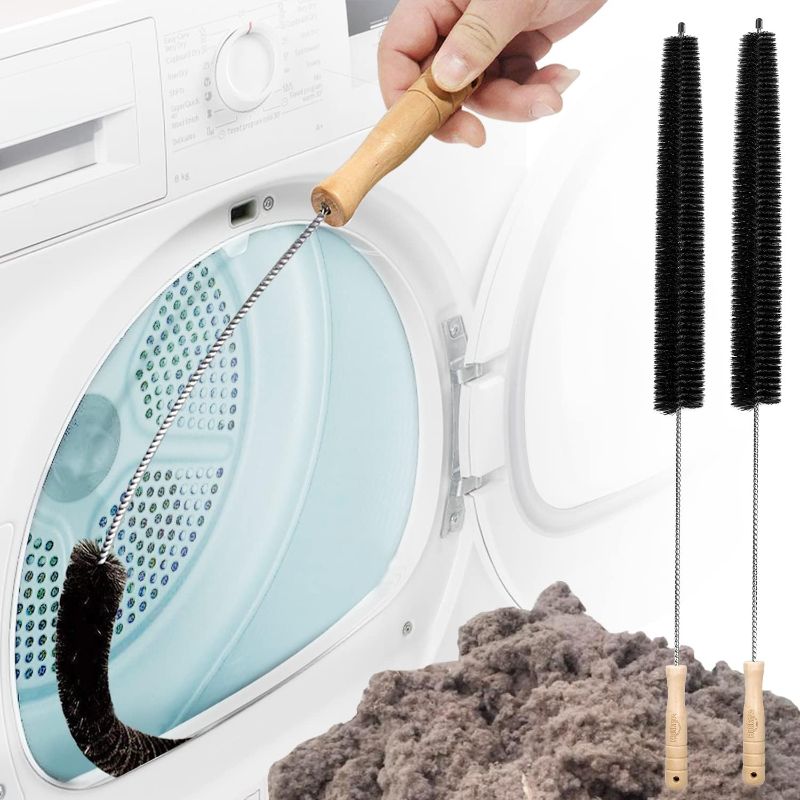 Photo 1 of Holikme 2 Pack Dryer Vent Cleaner Kit Clothes Dryer Lint Brush Vent Trap Cleaner Home Essentials Long Flexible Vacuum Brush
