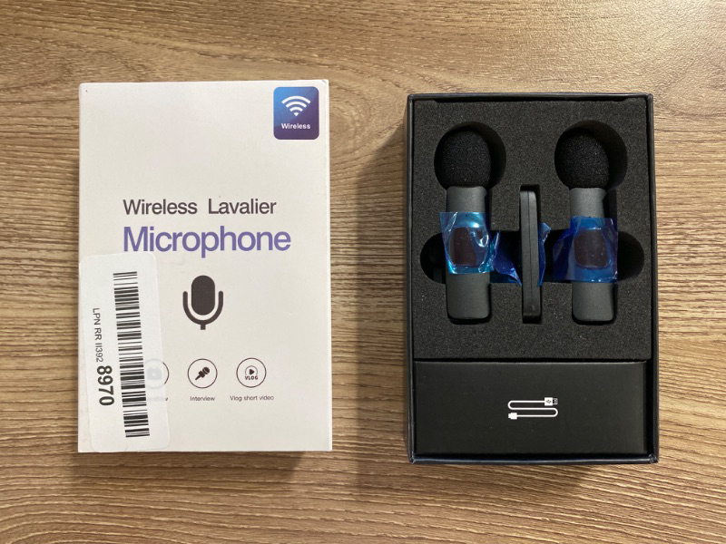 Photo 2 of TUTGLOBAL USB Type-C&Lightning Mini Wireless Lavalier Microphone for iPhone iPad Android iPhone 15 Pro Max Galaxy,2 Pack Lapel Microphones,AutoConnect Noise Cancelling Mic for Podcast/Record/etc
