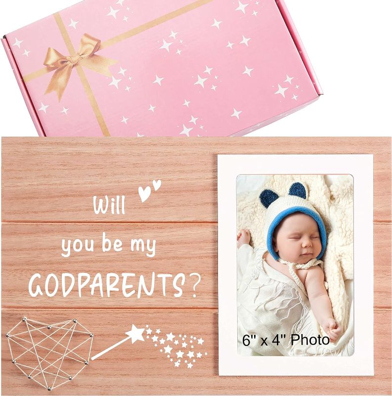 Photo 1 of Will You Be My Godparents,Godparents Proposal Picture Frame Gift,New Godparents Announcement Photo Frame Gift,Godparents to Be,Frame Gift for Godmother Godfather Best Friends Sister Bestie BFF
