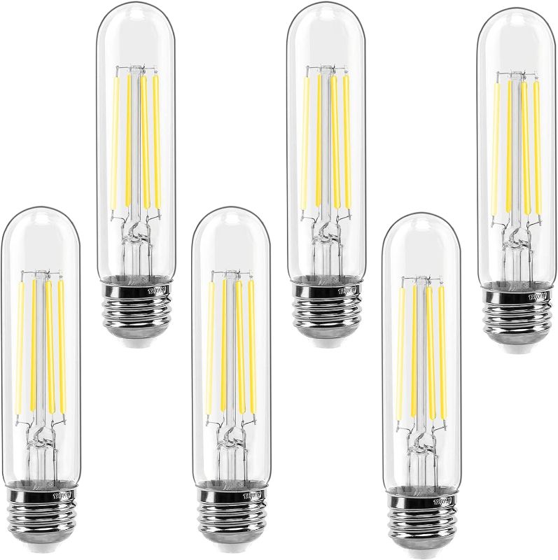 Photo 1 of E26 LED Bulb 6W Dimmable, LED Light Bulbs Daylight 5500K E26 Edison Bulb, 700lm Equal 60 Watt AC120V 5 Inch, T10 Led Bulb Tubular for Rustic Pendant, Chandeliers, Wall sconces Pack of 6
