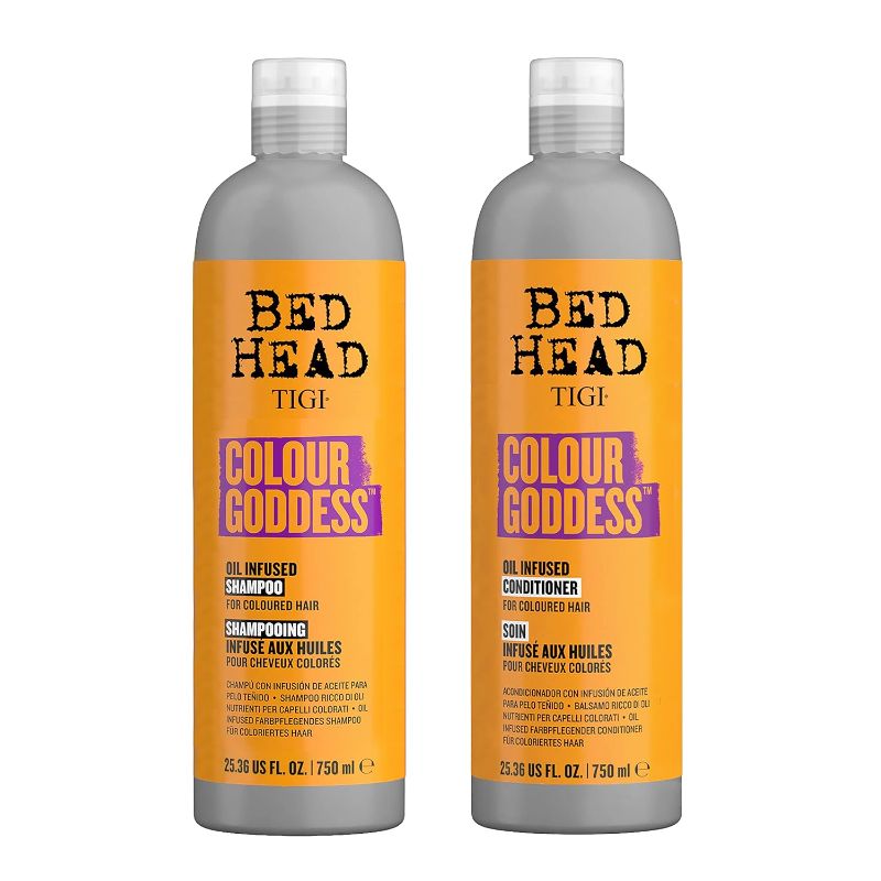 Photo 1 of Bed Head by TIGI Moisturizing Shampoo and Conditioner Set for Colored Hair, Colour Goddess Hair Care with Sweet Almond & Coconut Oils, 25.36 fl oz, 2 Pack
