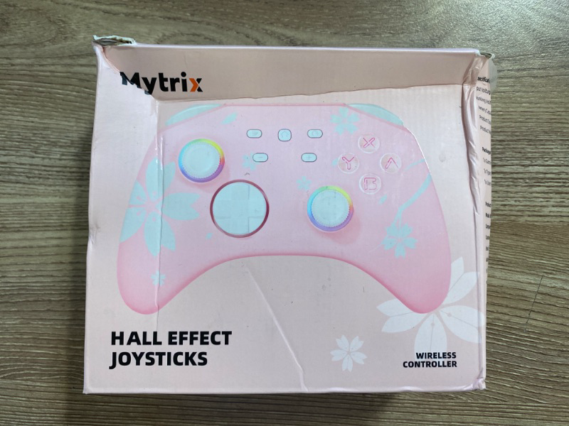 Photo 1 of Mytrix Wireless Pro Controllers for Nintendo Switch, Windows PC iOS Android Steam/Steam Deck, Sakura Pink Bluetooth Controller with Programmable, Headphone Jack, Adjustable LED Light/Turbo/Vibration
