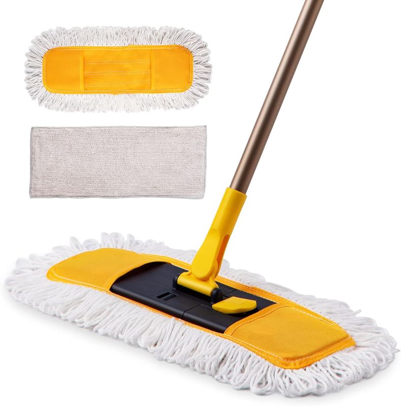 Photo 1 of Yocada Dust Mop Microfiber Floor Mop 57 Inch Telescopic with Total 3 Mop Pads Wet & Dry Floor Cleaning for Hardwood Ceramic Marble Tile Laminate Home Kitchen
