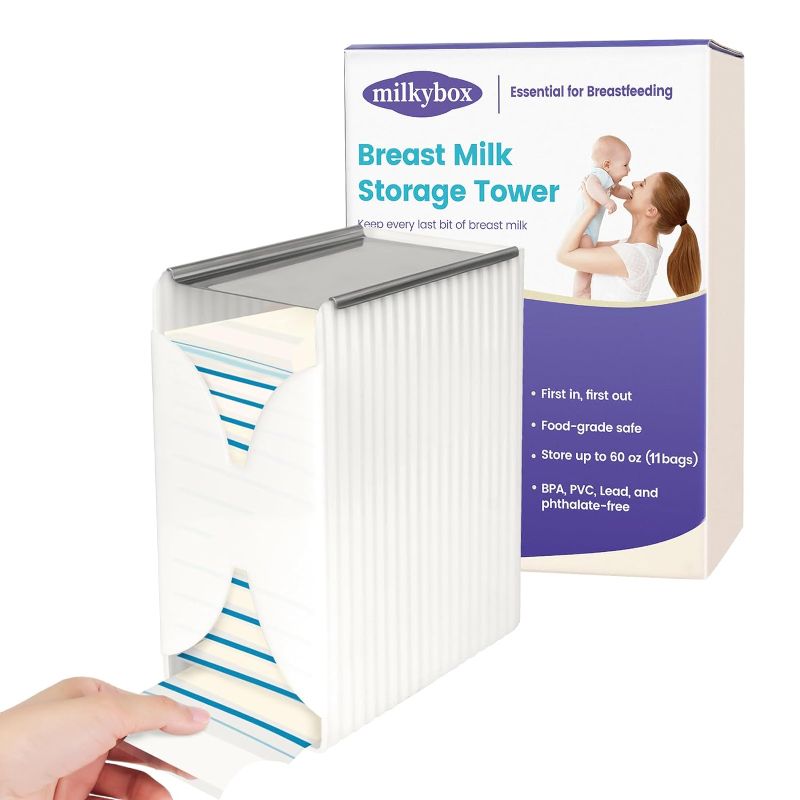Photo 1 of Freeze Organizer and Tower for Breastmilk Storage Bags, Milkybox First-in First-Out Container Storing System with Quick-Freeze Tray to Freezing Breastmilk, Reusable and Breastfeeding Essentials
