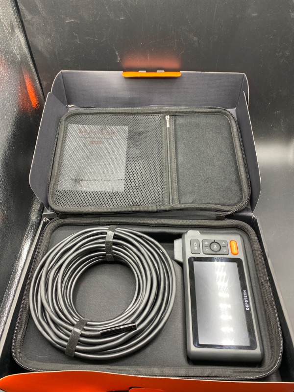 Photo 2 of DEPSTECH 5"IPS Screen Borescope Inspection Camera with 4.92ft Waterproof Drain Snake Cable, 1080P Dual Lens Endoscope Camera with Lights, Split Screen, 7.9mm Sewer Camera&Portable Case,Cool Handy Tool
