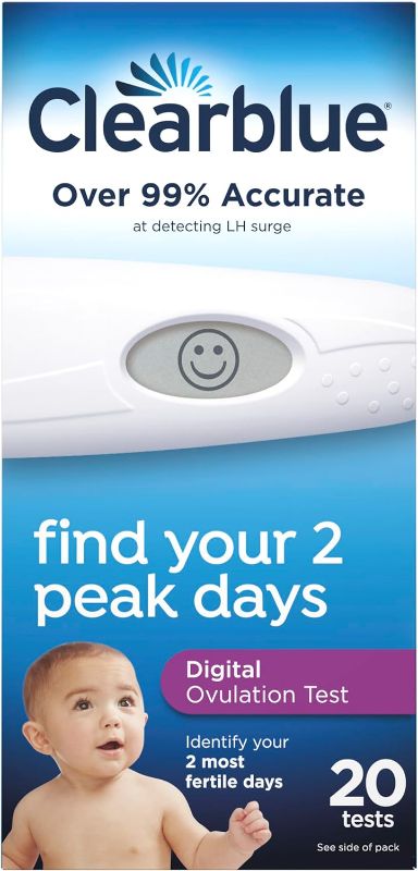 Photo 1 of Clearblue Digital Ovulation Predictor Kit, featuring Ovulation Test with digital results, 20 Tests- 15 actual count
