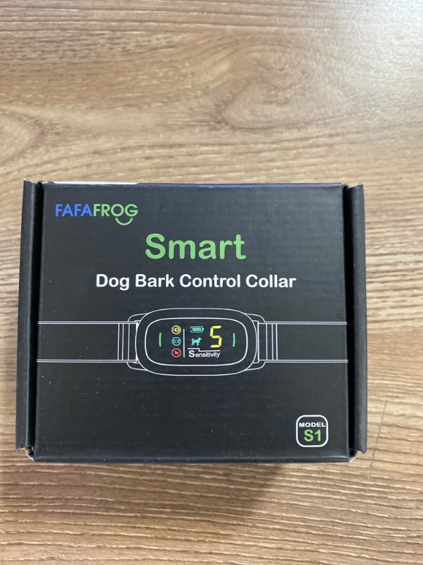 Photo 2 of Dog Bark Collar, FAFAFROG Rechargeable Smart Collar, Anti Barking Training Collar with 5 Adjustable Sensitivity Beep Vibration Shock, Bark Collar for Large Medium Small Dogs (Black)
