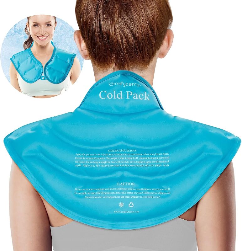 Photo 1 of Comfytemp Ice Pack for Neck Shoulders, FSA HSA Approved, Large Gel Neck Shoulder Ice Pack, Reusable Cold Neck Ice Pack Wrap for Upper Back Pain Relief, Cold Compress Therapy for Rotator Cuff Injuries

