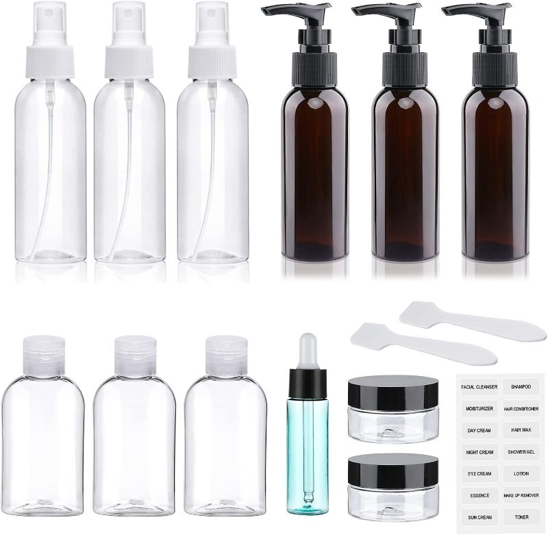 Photo 1 of Kitchen GIMS Travel Bottles for Toiletries Leak Proof Travel Containers 15 Pack TSA Approved Travel Bottles 3.4oz Toiletry Bottles for Lotion Shampoo Cosmetic and Personal Travel Essentials
