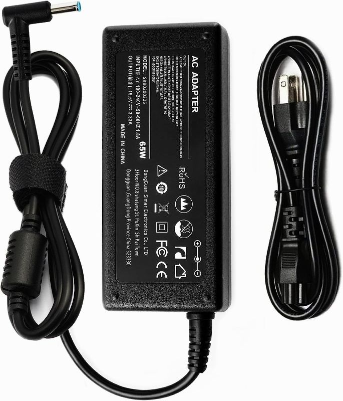 Photo 1 of Charger for Hp is 13252 Laptop Power Cord Supply Replacement 65W 45W for Hp Pavilion Spectre Envy X360 11 13 15 Zbook Elitebook 820 830 840 850 G3 G4 G5 G6 G7 213349-109 741727-001 AC Adapter Blue Tip
