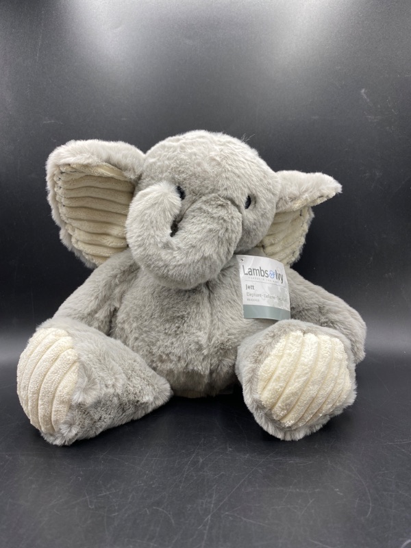 Photo 2 of Lambs & Ivy Jungle Safari Gray Plush Elephant Stuffed Animal Toy Plushie - Jett
