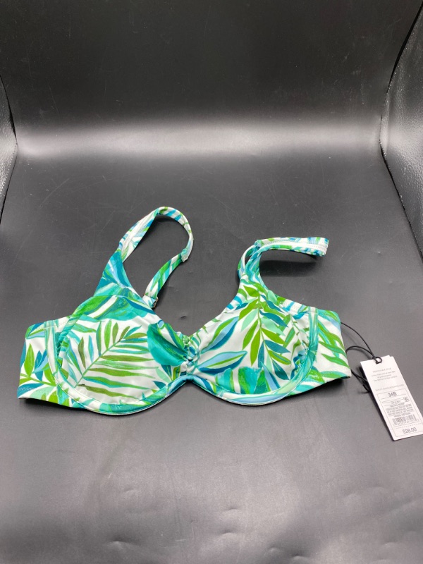 Photo 2 of Women's Underwire Bralette Bikini Top - Shade & Shore™ Green Tropical Print- 34B

