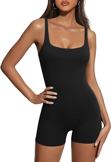 Photo 1 of (S) AUTOMET Womens Jumpsuits Shorts Rompers One Piece Bodysuits Yoga Sleeveless Backless Seamless Bodycon Outfits Clothes 2024- size small
