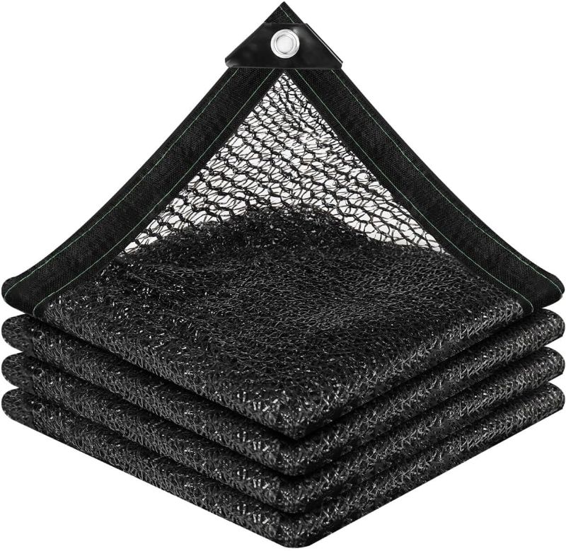 Photo 1 of 30% Sunblock Shade Cloth Net Black Resistant - 8x12 Ft Garden Shade Mesh for Plant Cover, Greenhouse, Chicken Coop, Kennels, Tomatoes Plants
