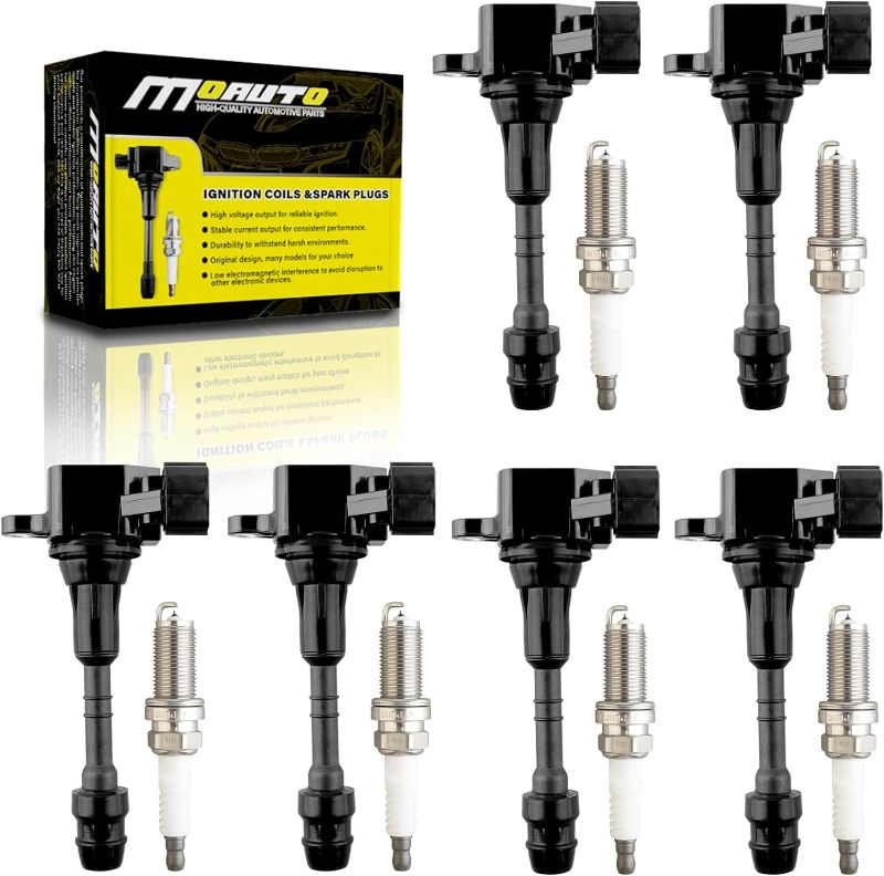 Photo 1 of MOAUTO Set of 6 Ignition Coils Pack UF349 22448-8J115 & 6 PCS Iridium Spark Plugs Compatible with Nissan Altima Frontier Maxima Murano NV1500 Pathfinder Quest Xterra, Infiniti I35 QX4 - V6 3.5L 4.0L
