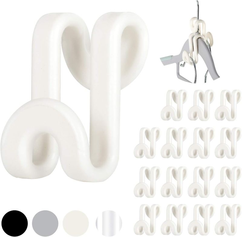 Photo 1 of Mini Cascading Hanger Hooks, 70 Pcs Plastic Connector Hooks for Velvet Hanger or Clothes Hangers, Space Saving Hangers Hooks Closet Organizer - White
