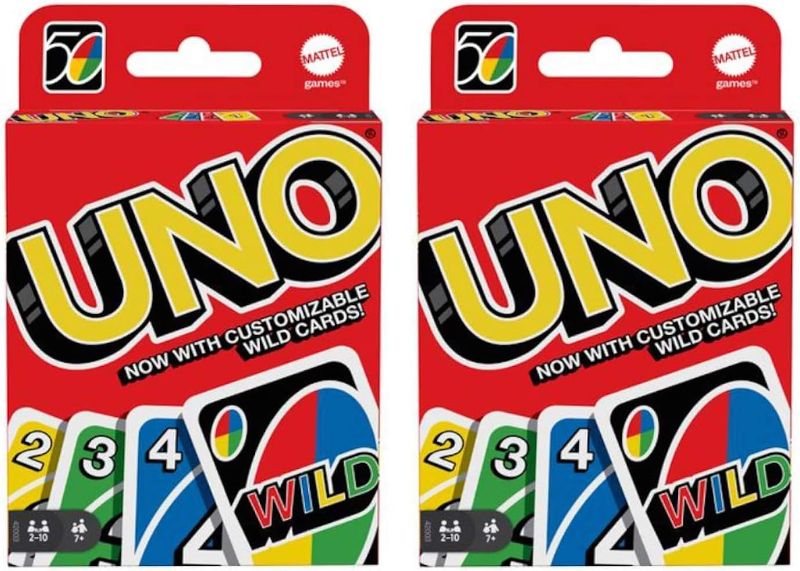 Photo 1 of Mattel 4347154784 Uno Card Game 2 Pack, Red
