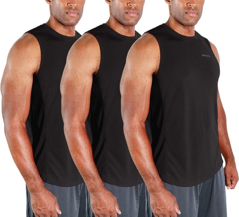 Photo 1 of DEVOPS 3 Pack Men's Muscle Shirts Sleeveless Dry Fit Gym Workout Tank Top- size small
