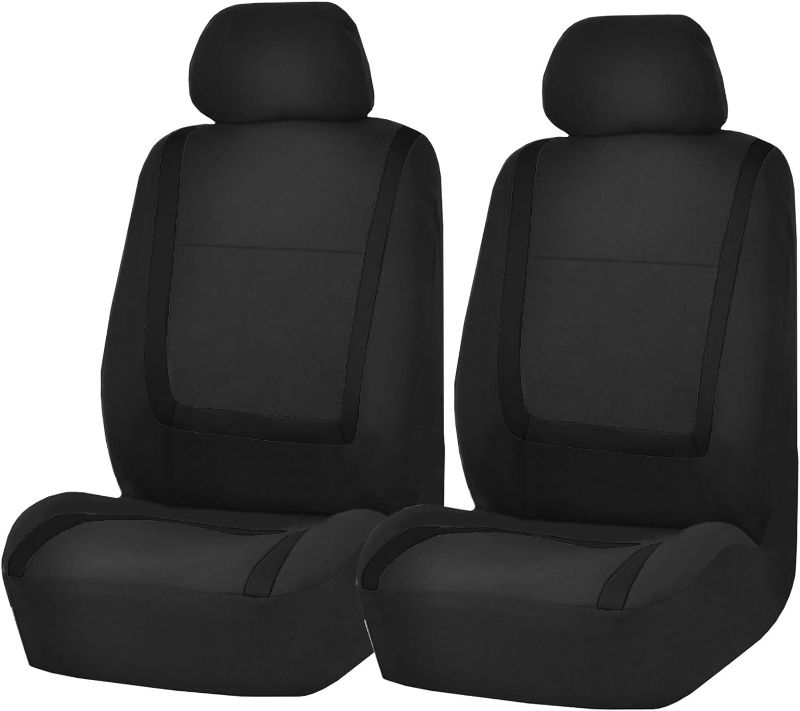 Photo 1 of FH Group Car Seat Covers Front Set in Cloth for Low Back Car Seats with Removable Headrest, Universal Fit, Automotive Washable for SUV, Sedan, Van Black
