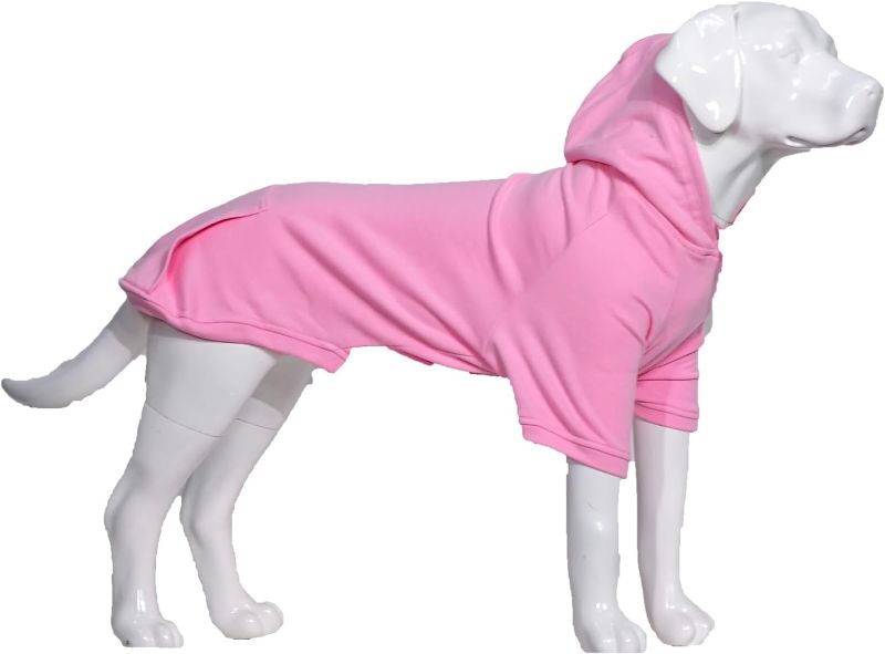 Photo 1 of Lovelonglong Blank Basic Hoodie Sweatshirt for Dogs 100% Cotton Fits Small Medium Dachshund Large Dog Pink 3XL
