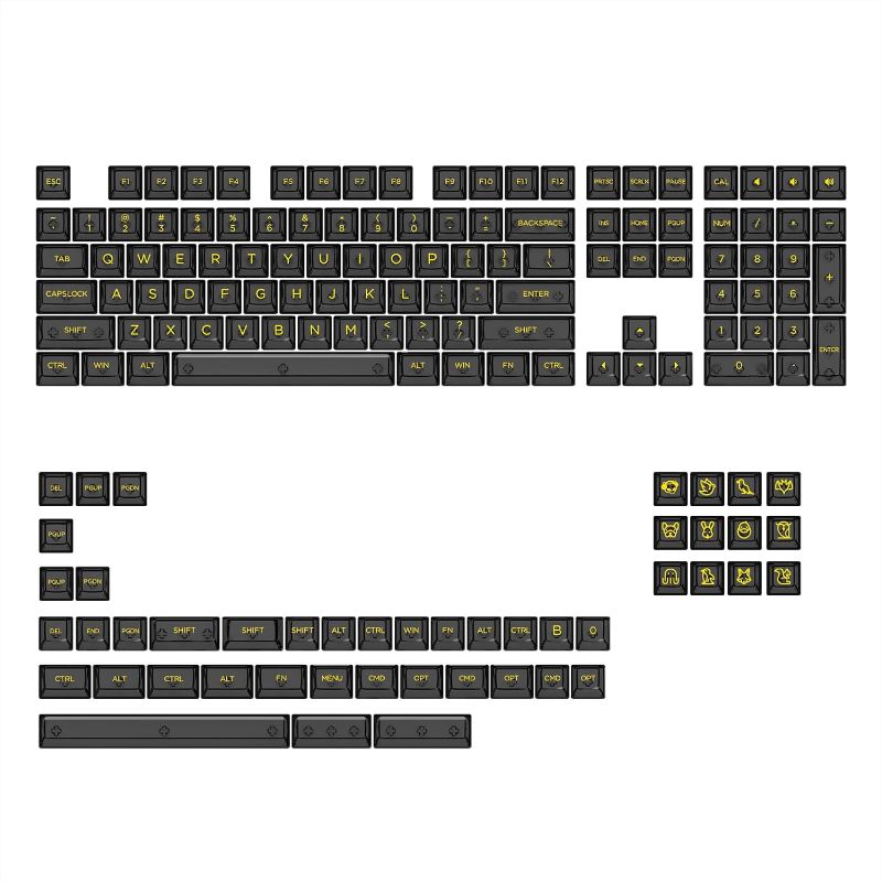 Photo 1 of Akko Clear Keycap Set V2, Black Transparent 155-Key ASA Profile with Mac Keycaps and Split Spacebars for Mechanical Keyboard
