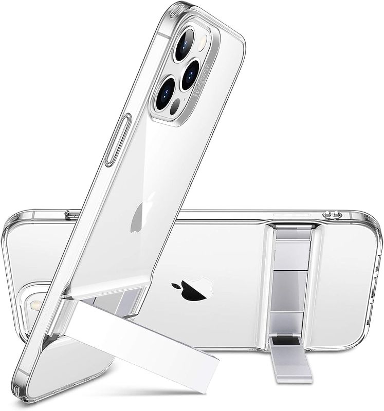 Photo 1 of ESR Metal Kickstand Compatible with iPhone 12 Case/iPhone 12 Pro Case [Patented Design] [Two-Way Stand] [Reinforced Drop Protection] Flexible TPU Soft Back for 2020 6.1-Inch – Clear
