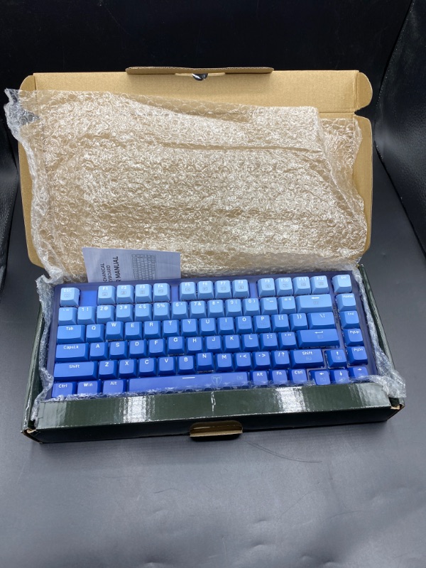 Photo 2 of RisoPhy 60 Percent Keyboard, 82 Keys Hot Swappable Mechanical Gaming Keyboard, Linear Silent Red Switches, Blue PBT Keycaps, Compact Mini RGB Backlit Wired Creamy Keyboard, Pro Driver Supported
