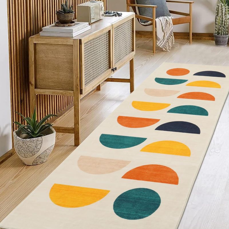 Photo 1 of Lahome Boho Rug Runner Non Slip, 2x6 Soft Hallway Runner for Bedroom, Modern Kitchen Runner Rugs Non Skid Washable Non Shedding Accent Carpet Rug for Entryway Laundry Room (Blue,2'x6')
