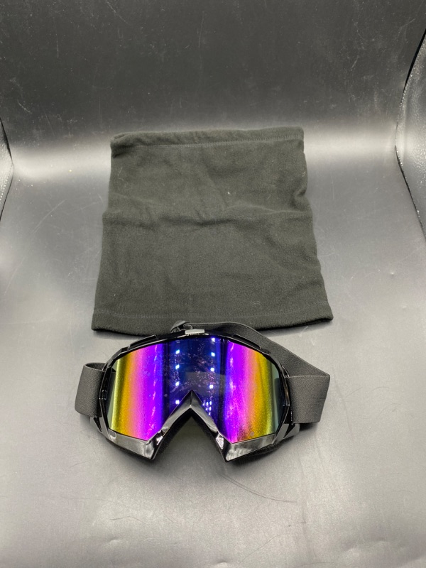 Photo 1 of ADCGank Motorcycle Goggles Dirt Bike Motocross ATV Goggles Off Road Goggles MX Anti UV Ski Fit Over Glasses Tear Off for Man Women Youth Adult Black
