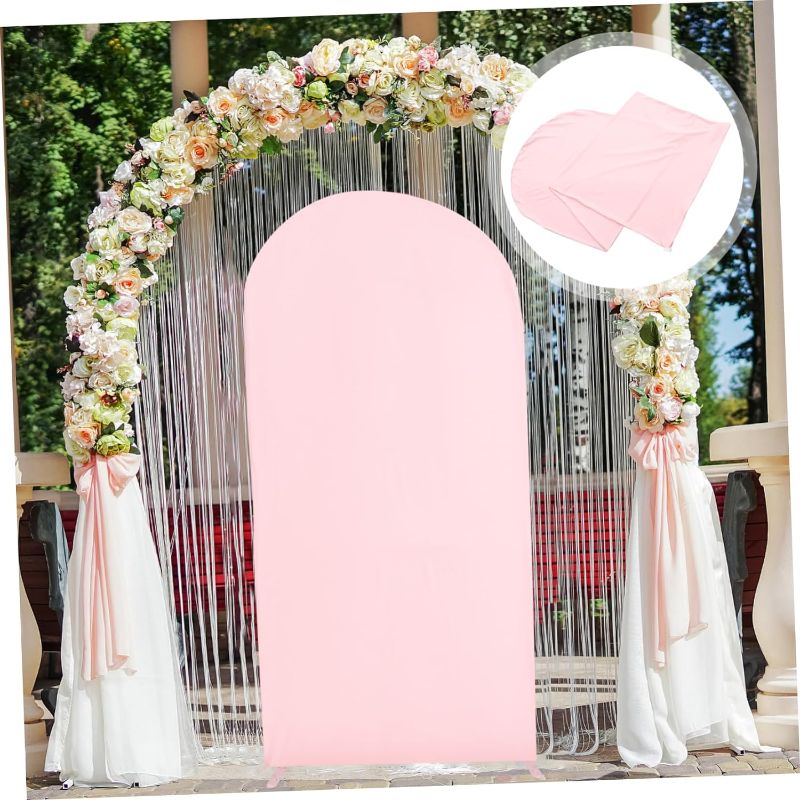 Photo 1 of HOMSFOU Wedding Arch Cloth Cover Fitted Wedding Arch Cover Arch Backdrop Cover Backdrop Arch Cover Arch Covers Wedding Backdrop Accessories Bracket Cover Polyester Pink
