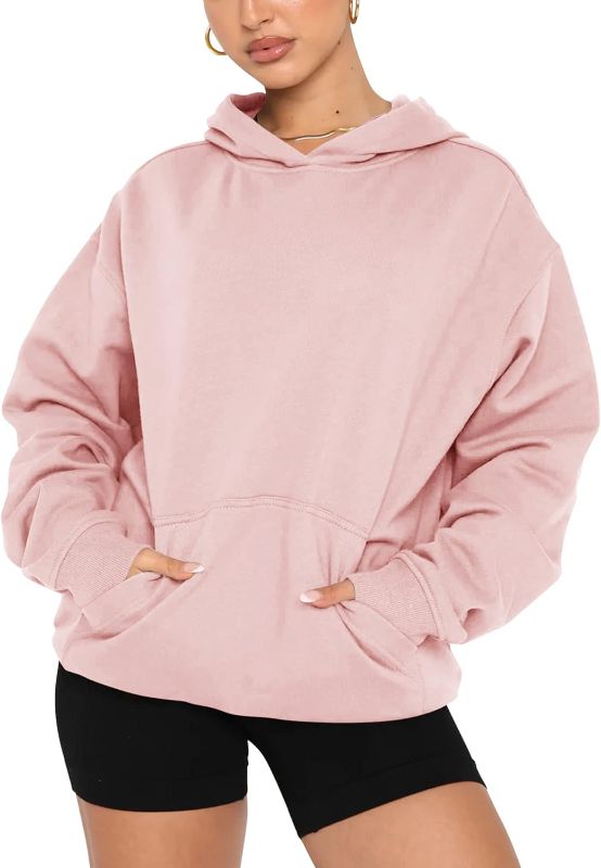 Photo 1 of TICTICMIMI Womens Casual Hoodies Sweatshirts Fleece Oversized Long Sleeve Tops Cute Loose Y2K Pullovers with Pocket- size medium

