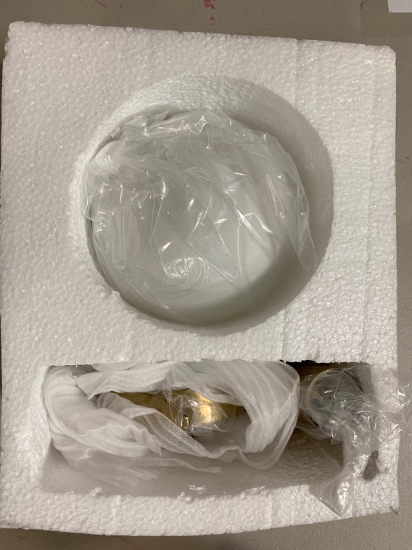 Photo 2 of BAODEN Modern Globe Pendant Light 1-Light Mid Century Chandelier Large 7.87” White Globe Glass Shade Brushed Brass Finished Hanging Light Fixture for Kitchen Island (Gold)
