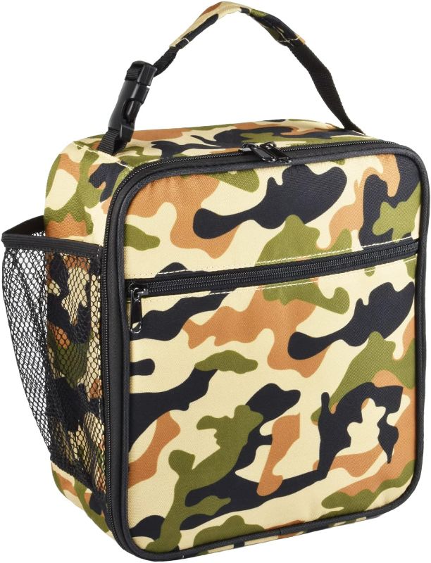 Photo 1 of IWTTWY Insulated Lunch Bag, Leakproof Portable Lunch Box for Women Men Boys Girls, Large Capacity Cooler Bag for Office School Camping Hiking Outdoor Beach Picnic (Camo Brown)
