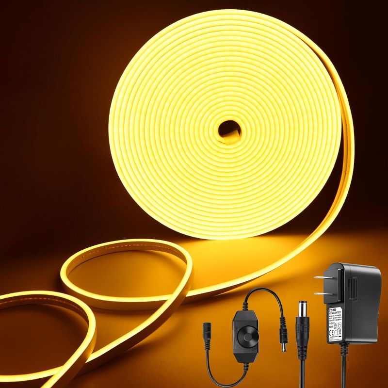 Photo 1 of CCILAND LED Neon Strip Light 32.8Ft, 1200 LED Neon Rope Lights Outdoor, Silicone LED Strip Lights Fully Waterproof Dimmable for Bedroom Outdoor Decor (Warm White)

