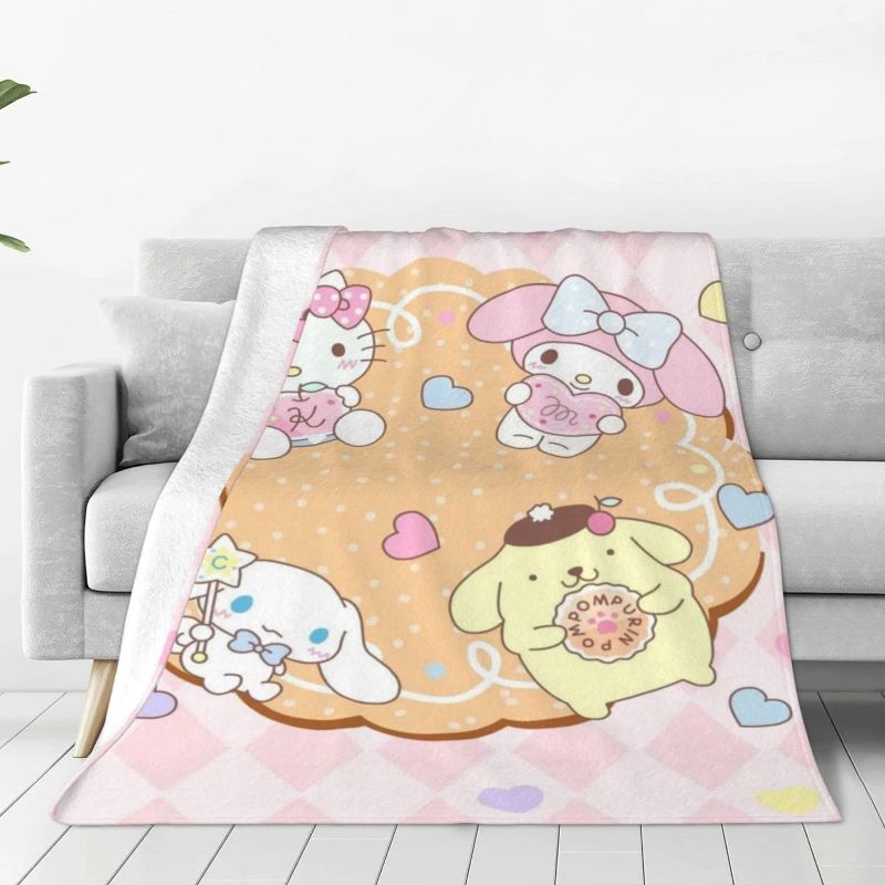 Photo 1 of DIEZ My Bunny Melody Anime Blanket Lightweight Soft Anti-Pilling Warm Air Conditioning Room Hello Cat Kitty Cinnamoroll Pompompurin Patterns ?Throw Girls Bedroom Bedding Nap 50x40 Inch
