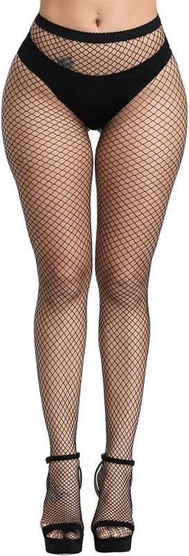 Photo 1 of Size L Pareberry Women's High Waisted Fishnet Tights Sexy Wide Mesh Fishnet Stockings
