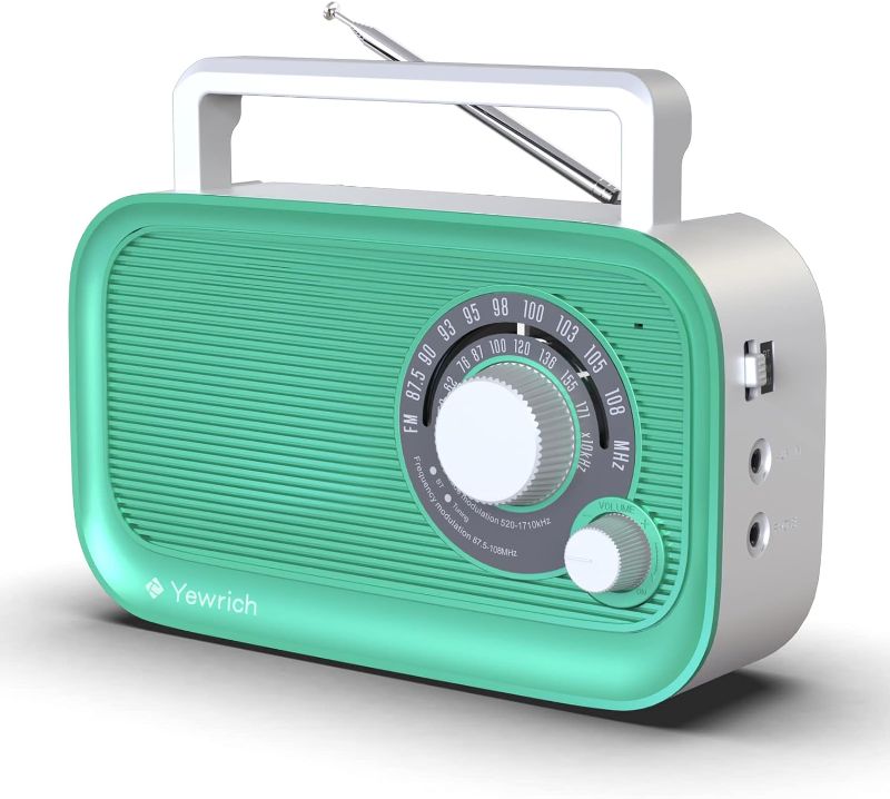 Photo 1 of Portable AM/FM Radio with Bluetooth, Battery Operated Transistor Analog Radio or AC Powered with Best Reception, Big and Precise Tuning Knob Large Bluetooth Speaker Easy to Use Suit for Home Cafe
