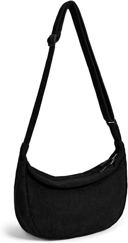 Photo 1 of Small Sling Crossbody Bag for Women Men Trendy, Mini Crescent Bag with Adjustable Strap, 2 Zippers Lightweight Nylon Bag
