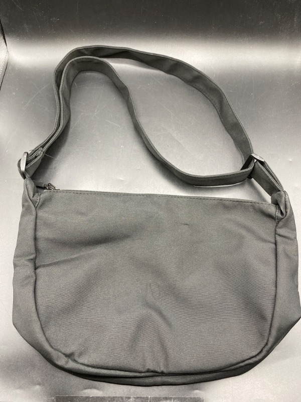 Photo 2 of Small Sling Crossbody Bag for Women Men Trendy, Mini Crescent Bag with Adjustable Strap, 2 Zippers Lightweight Nylon Bag
