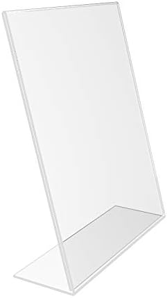 Photo 1 of FixtureDisplays® 6PK 8 x 10" Clear Acrylic Sign Holder with Slant Back Design Portrait, Vertical Picture Frame 19780-8X10-CLEAR-6PK-NF
