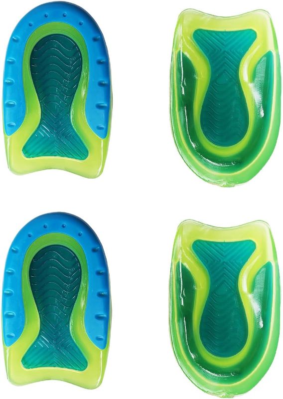 Photo 1 of Kids Heel Cups for Heel Pain Sport Shock Absorbing Lightweight Gel Heel Inserts for Kid's with Sensitive Heels, Heel Spurs, Plantar Fasciitis, or Ankle Pain (2 Pairs Kid's Size 3-7 / Women 4-8)
