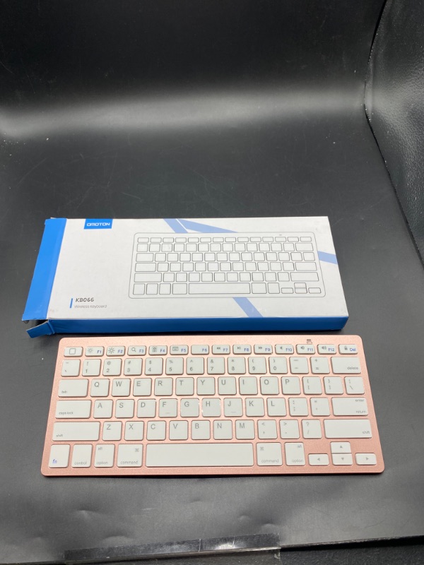 Photo 2 of OMOTON Ultra-Slim Bluetooth Keyboard Compatible with iPad 10.9(10th/ 9th/ 8th Generation)/ 9.7, iPad Air 5th Generation, iPad Pro 11/12.9, iPad Mini, and More Bluetooth Enabled Devices, Pink Gold
