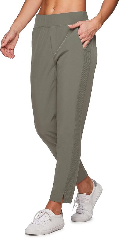 Photo 1 of (M) RBX Women's Stretch Woven Ankle Pant, Lightweight, Quick Drying, Flat-Front Straight Leg Pants with Pockets- MEDIUM
