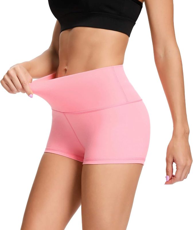 Photo 1 of (L) LXNMGO Women's 2"/7" High Waist Yoga Shorts Tummy Control Workout Running Biker Volleyball Shorts for Women with Side Pockets- large
