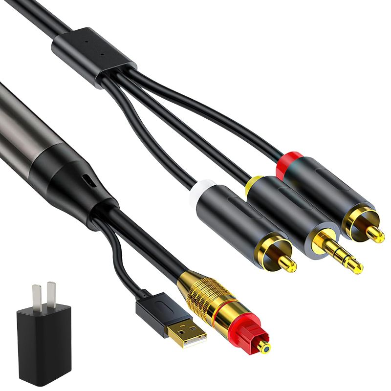 Photo 1 of Digital optical cable to RCA analog audio converter, Optical to 2 RCA and 3.5mm Digital to Analog Converter for TV/PS4/Xbox/DVD SPDIF / TOSLINK / Optical Port to Sound Box Amplifier Headset 
